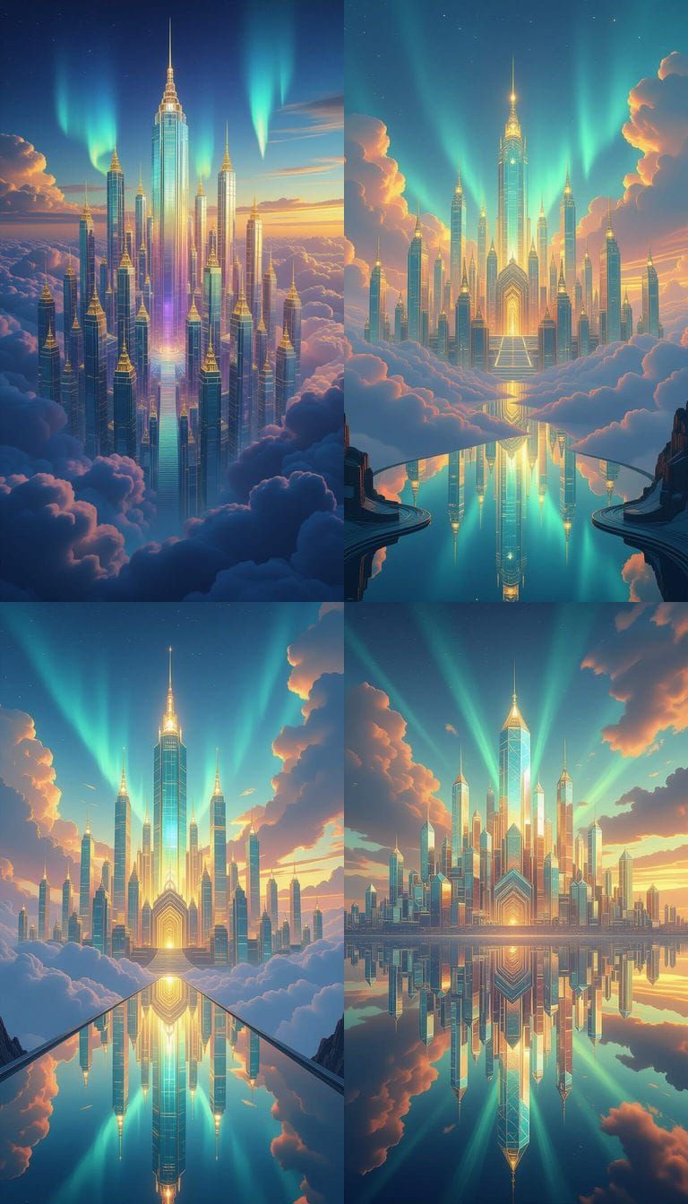 Colossal Crystal Mandala City in Surreal Dreamscape