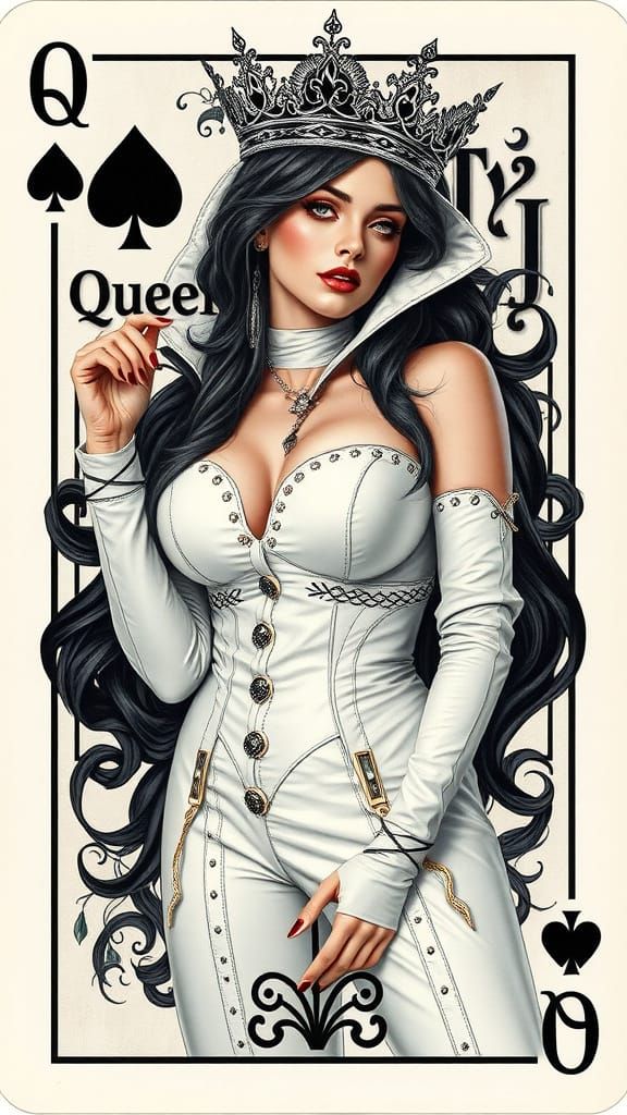 Gothic Queen of Spades Emerges From Card