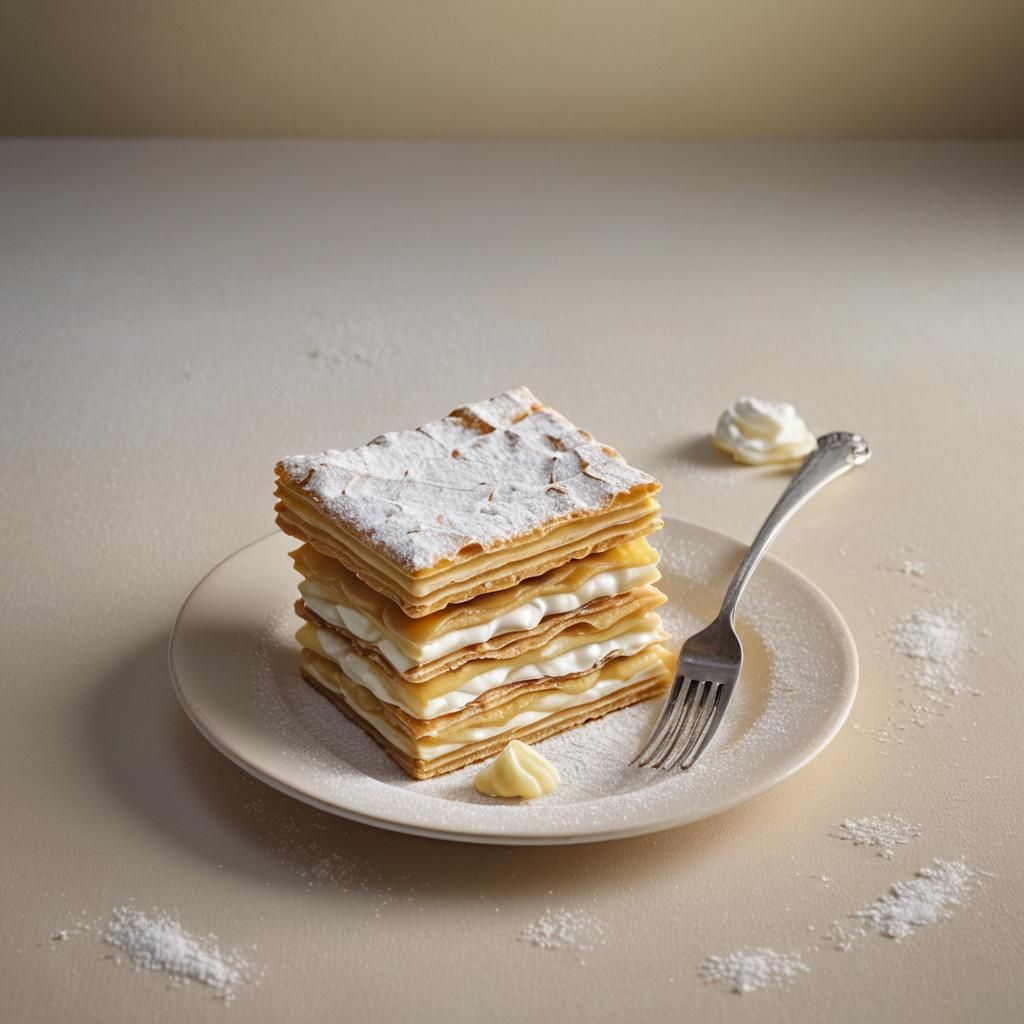 Mille-Feuille Slice in Cinematic Lighting