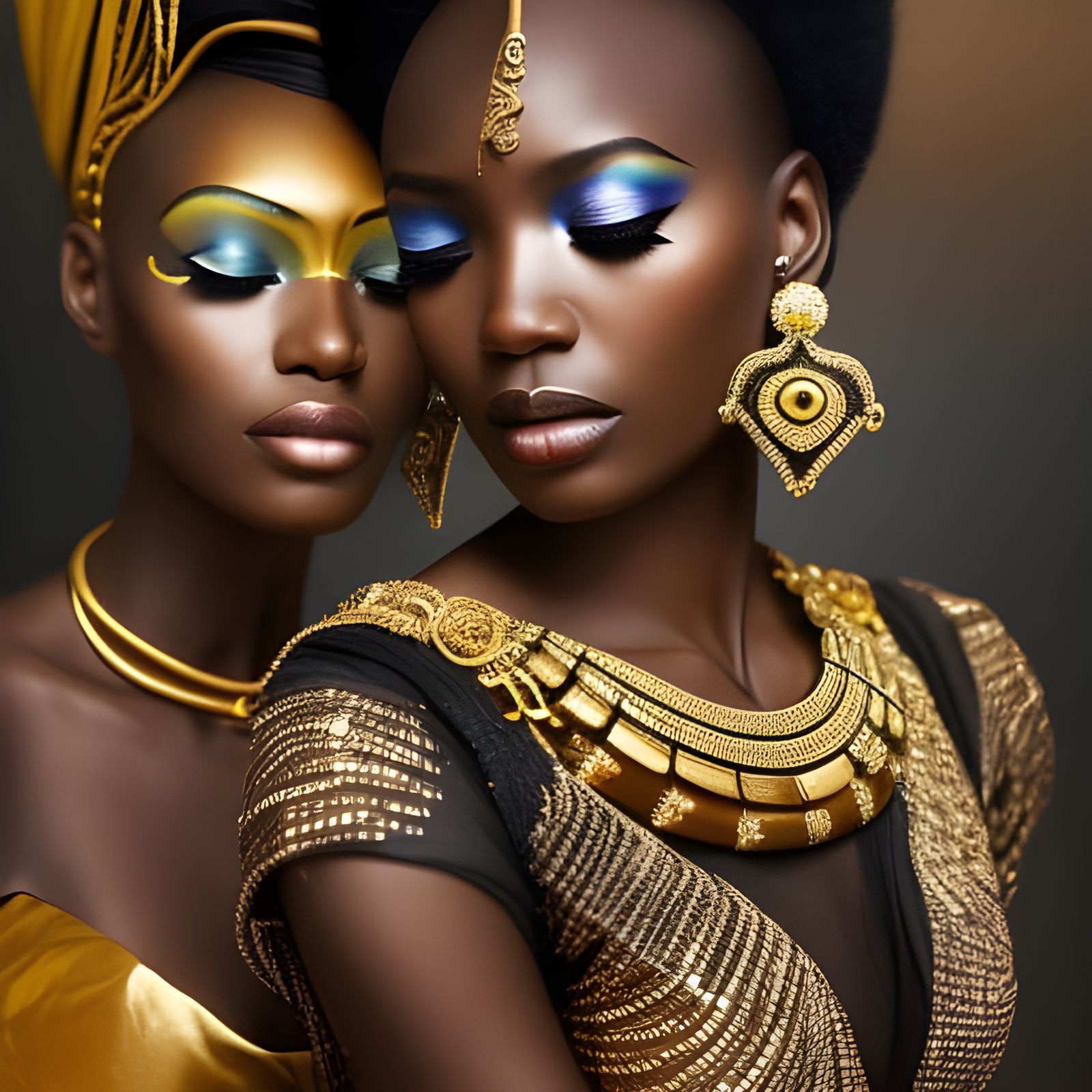 Black Skin Gold Goddess