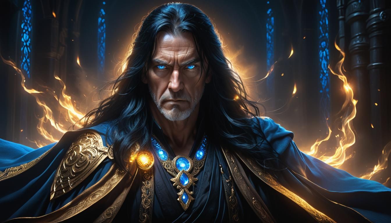man with long black hair