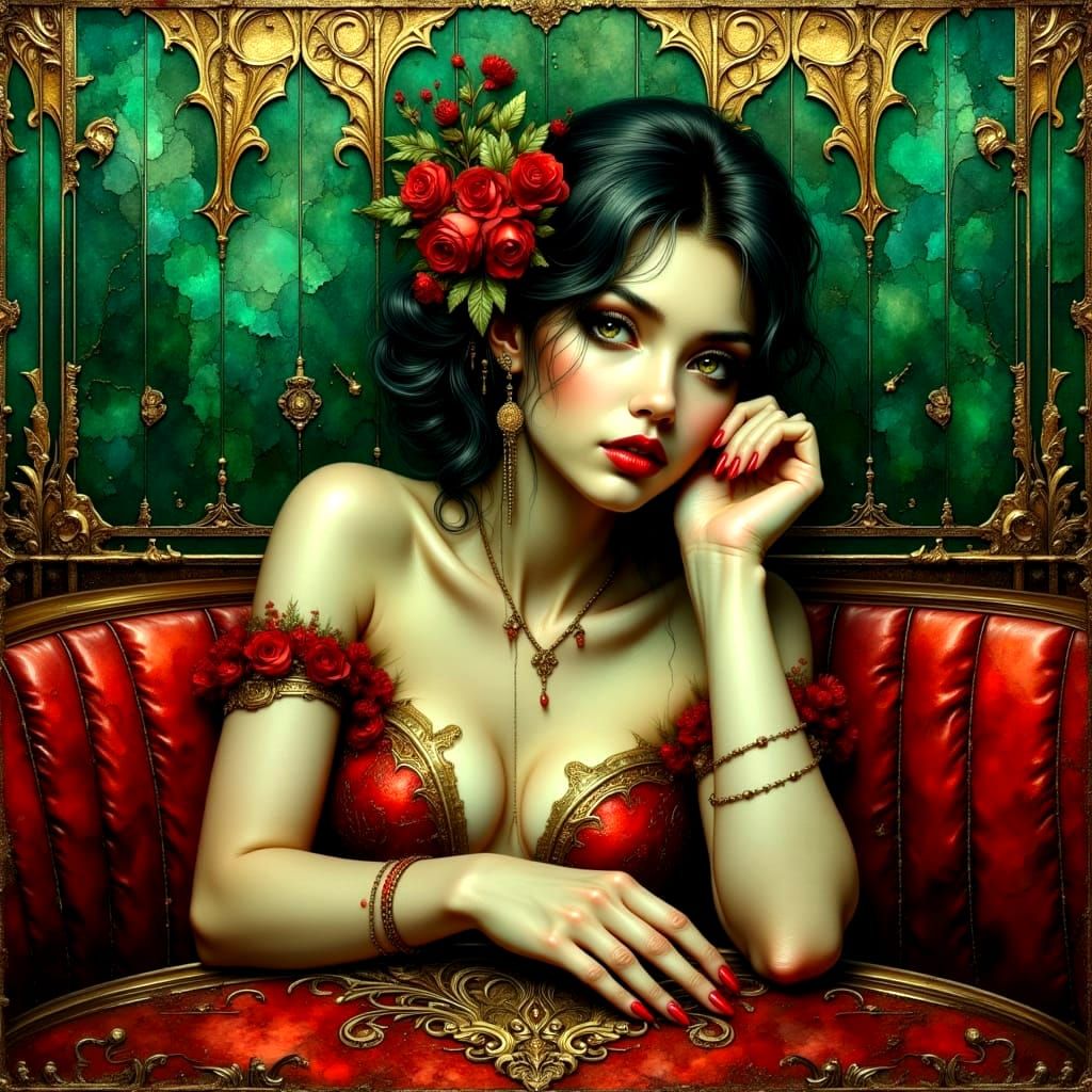 Star Quality Singer in Jazz Club Impasto Painting