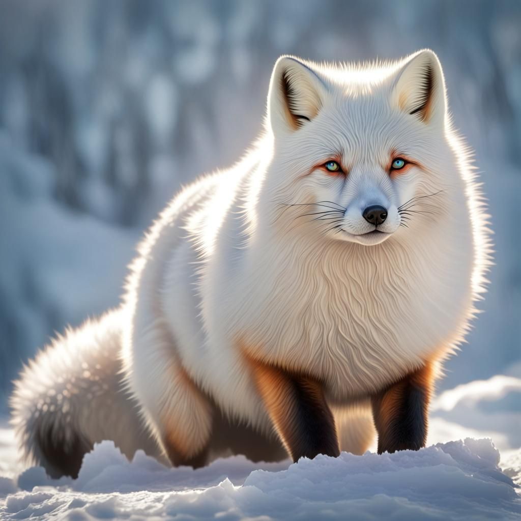 Hyperrealistic Fat Polar Fox Concept Art