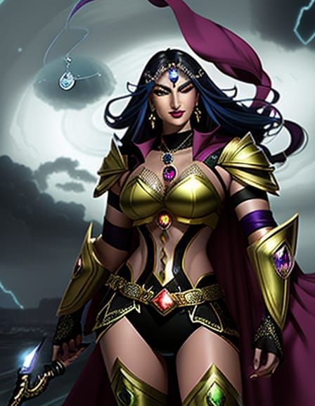 Vibrant Gem-Encrusted Storm of Prismatic Glass