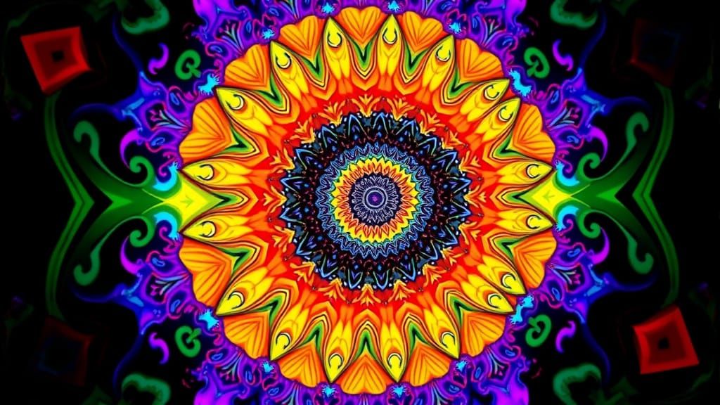 Psychedelic Droste Illusion in Vibrant Colors