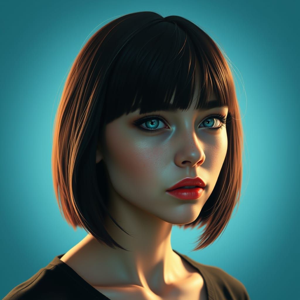 Hyper-Realistic Futuristic Portrait of Young Woman