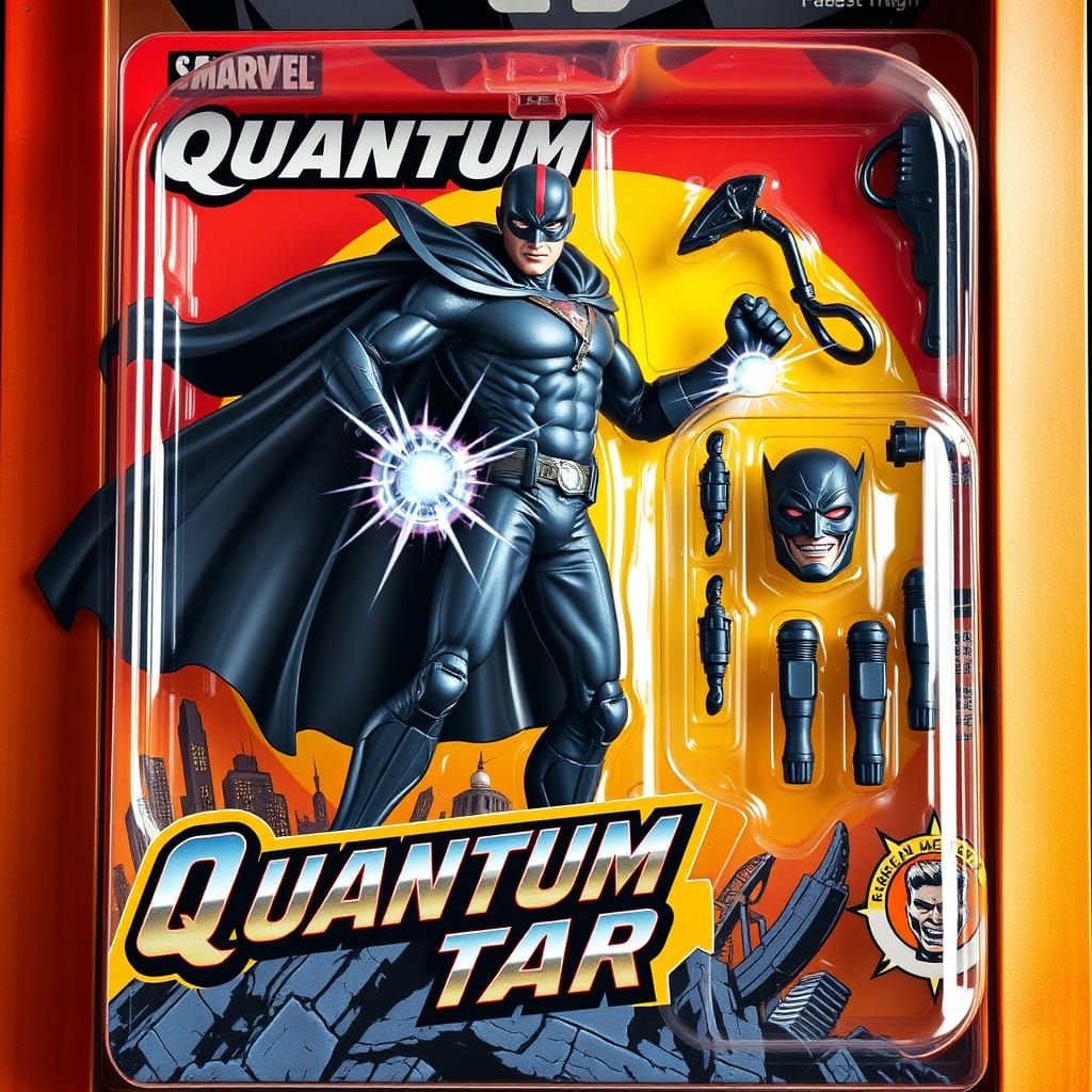 Superhero Action Figure Packaging in Comic Book Style