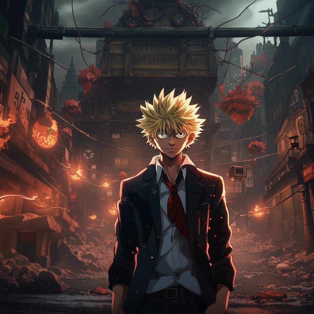 Katsuki Bakugo as a Detailed Mob Boss Painting