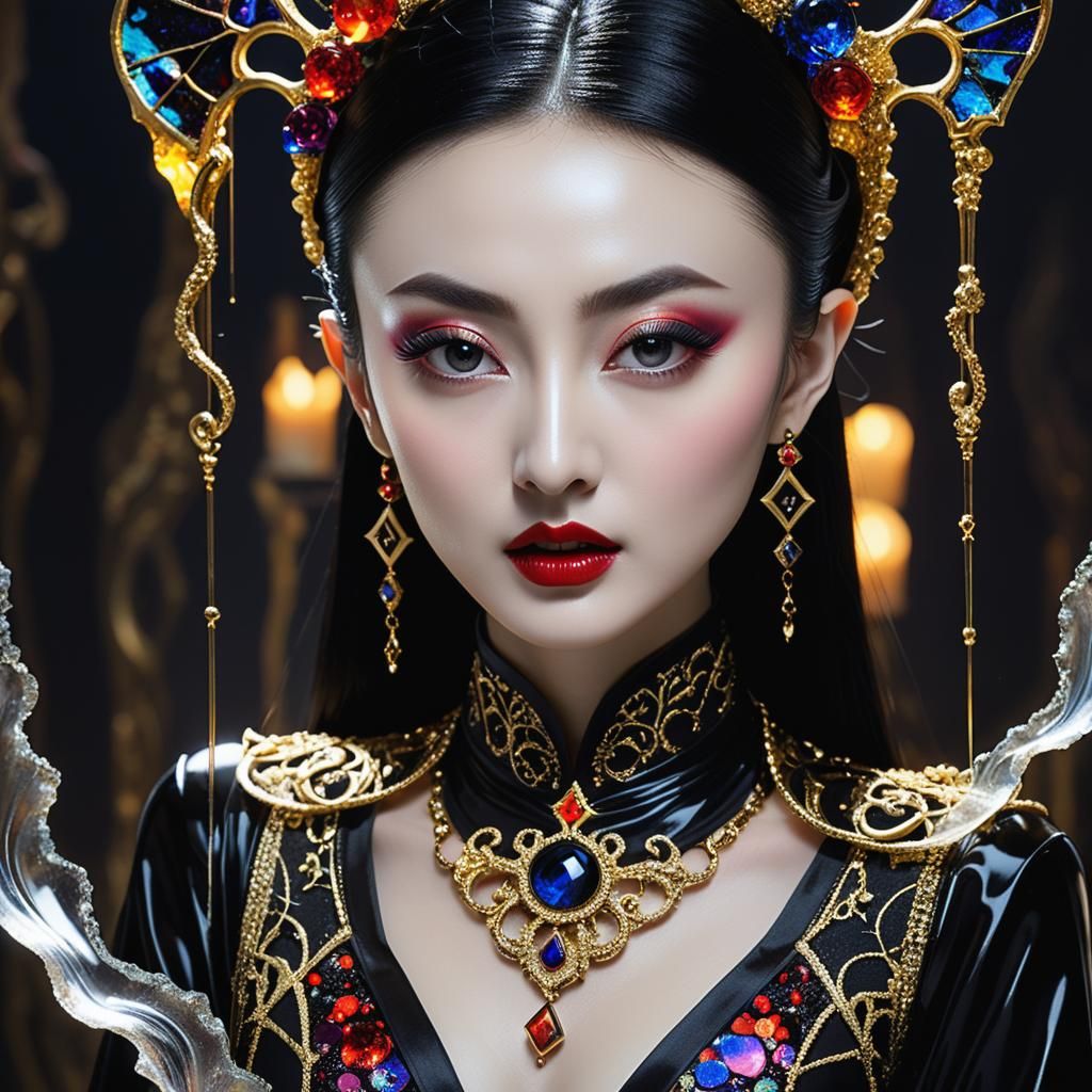 Jing Tian as Lady Nosferatu: Hyperrealistic Digital Art