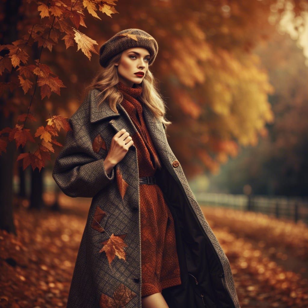 1990s Autumn Fashion Outdoors in HDR