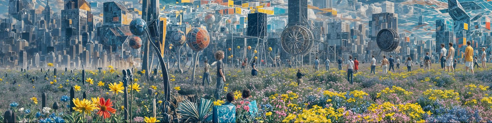 Colorful Meadow in Colorfield Painting Style