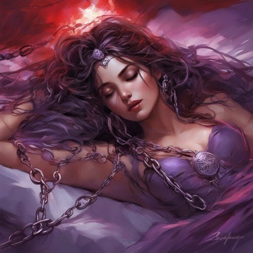 Captivating Beauty: Fantasy Art of Chained Woman