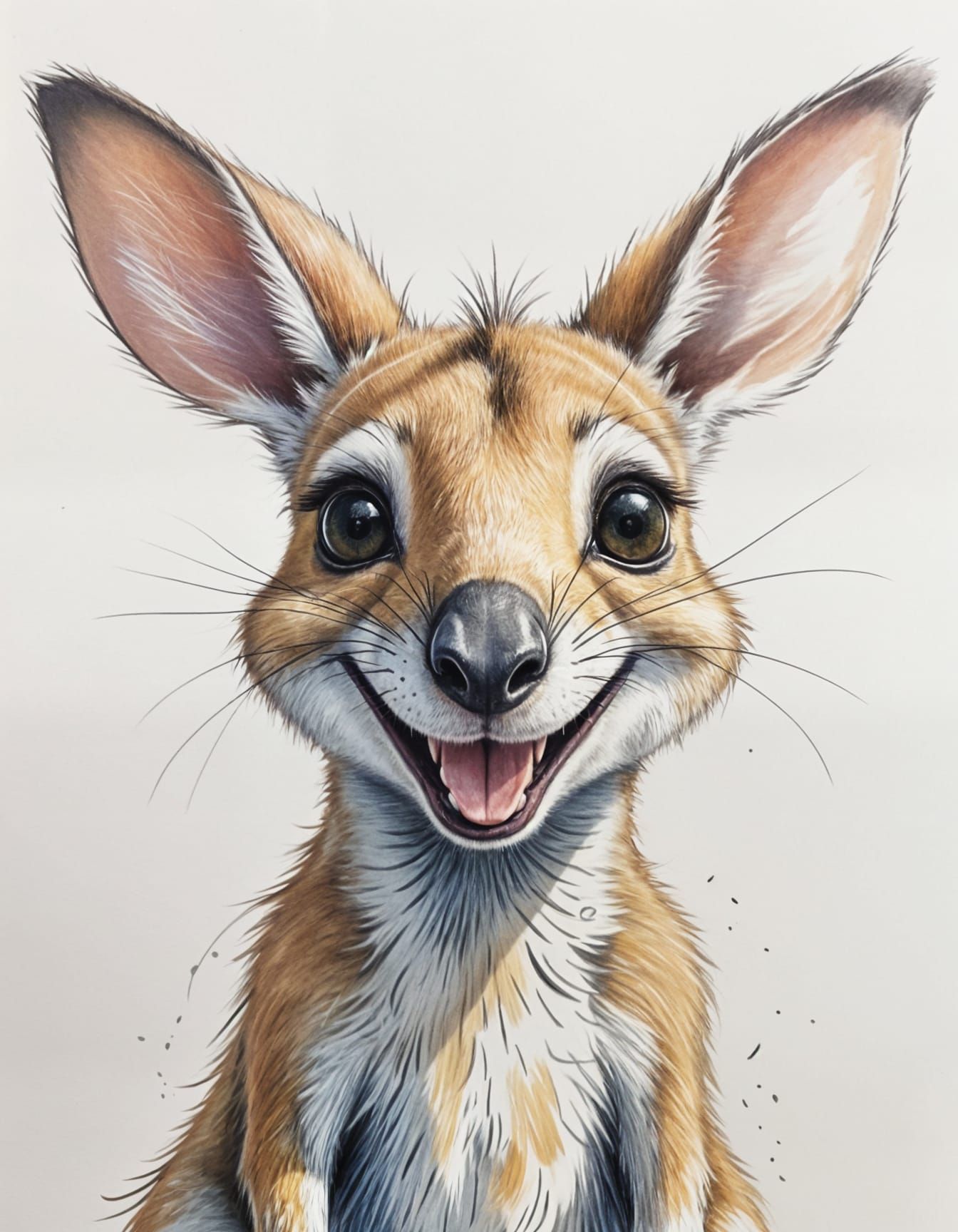 Vibrant Striped Kangaroo in Pastel hues