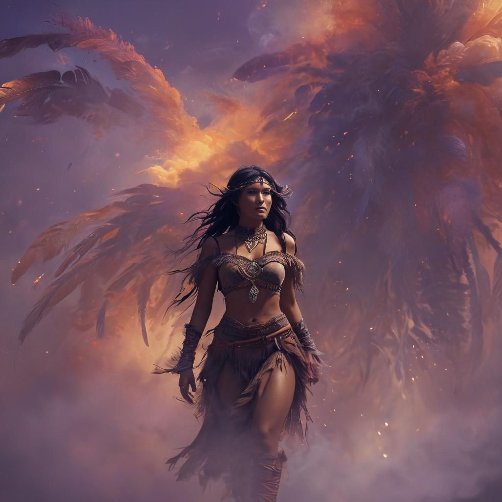 Mystical Native American Princess in Digital Art