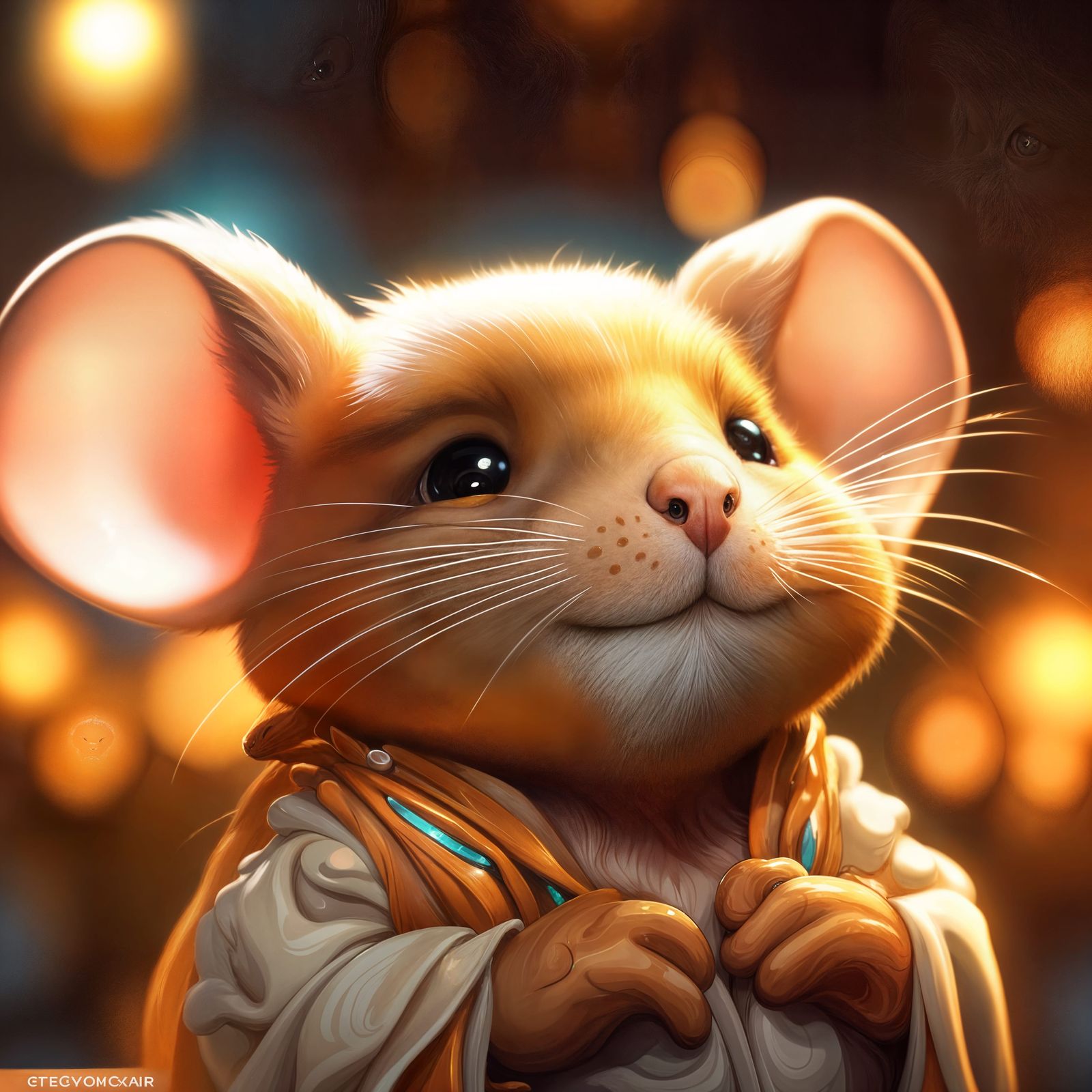 Cute Mouse Portrait in Detailed Hyperrealism