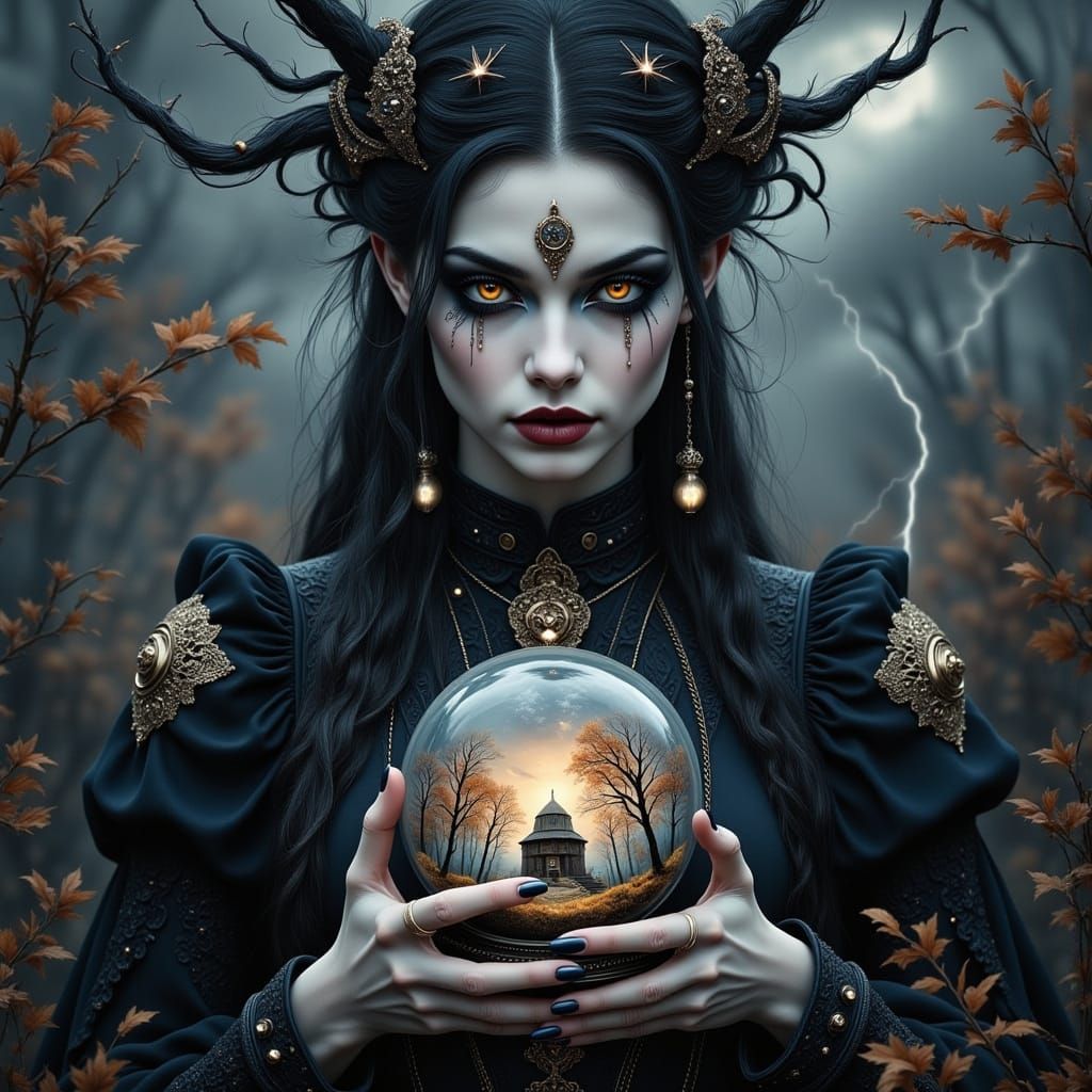 Mysterious Woman in Gothic Portraits