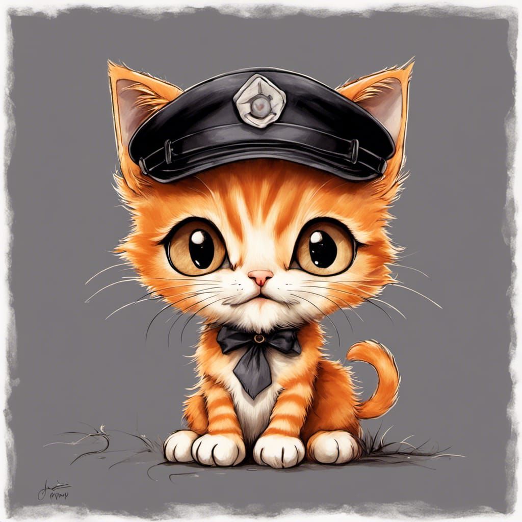 Cute Orange Tabby Kitten: Digital Art