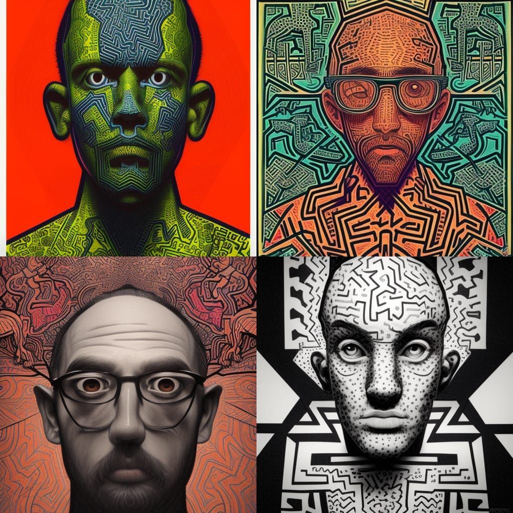 Pop Art Portrait in Haring Style