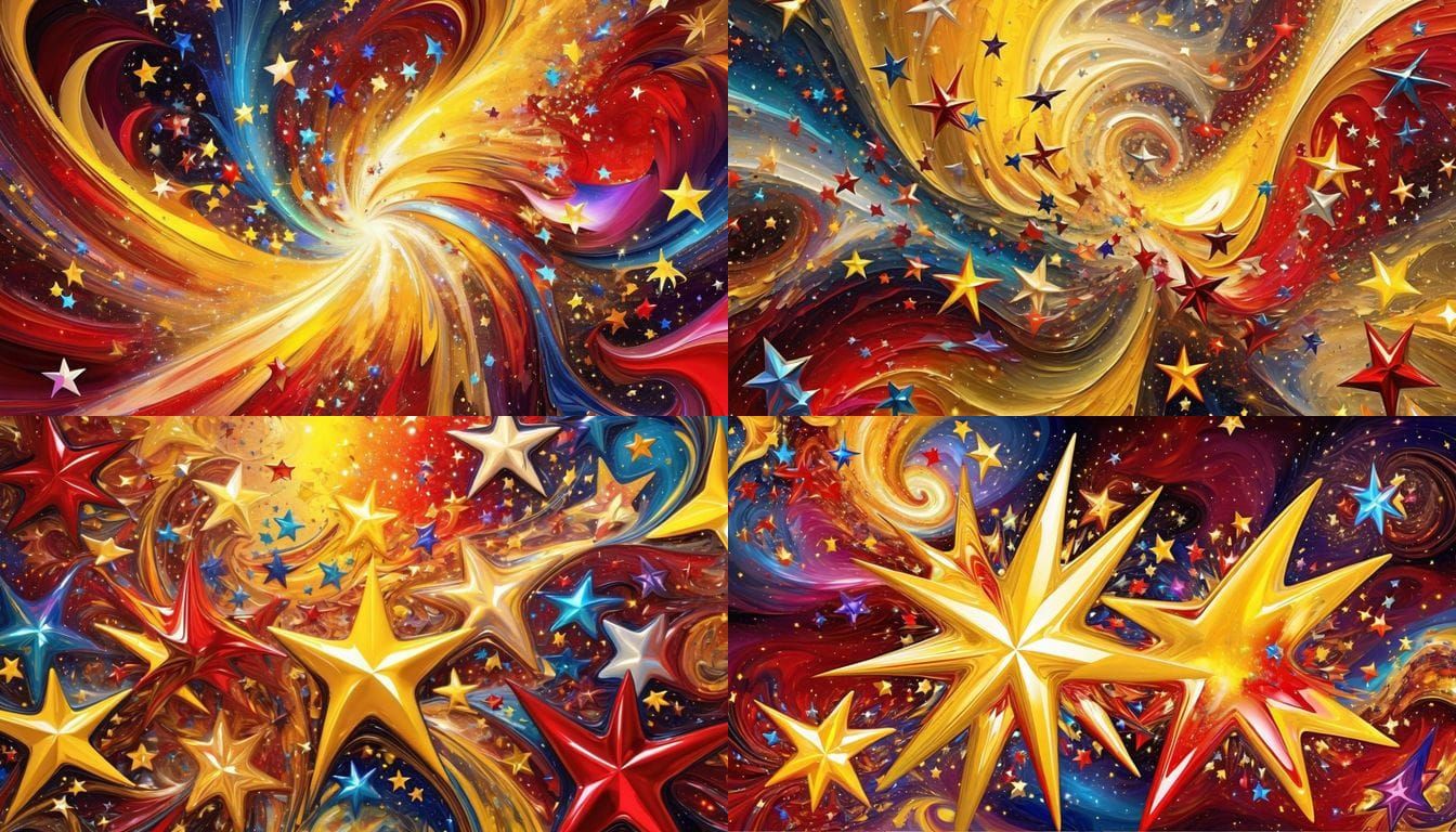 Cosmic Vortex Swirls with Iridescent Stars