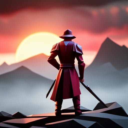 Spanish Conquistador Origami Paper Sculpture