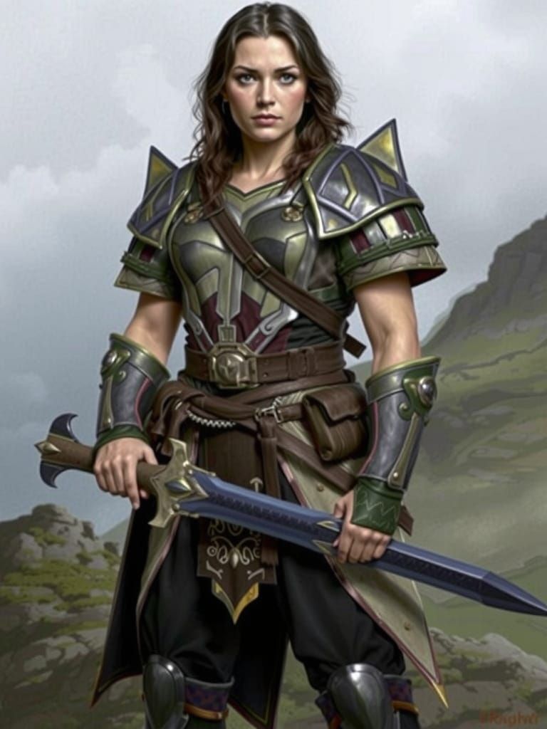 Warrior Woman Inspired by Folk Art