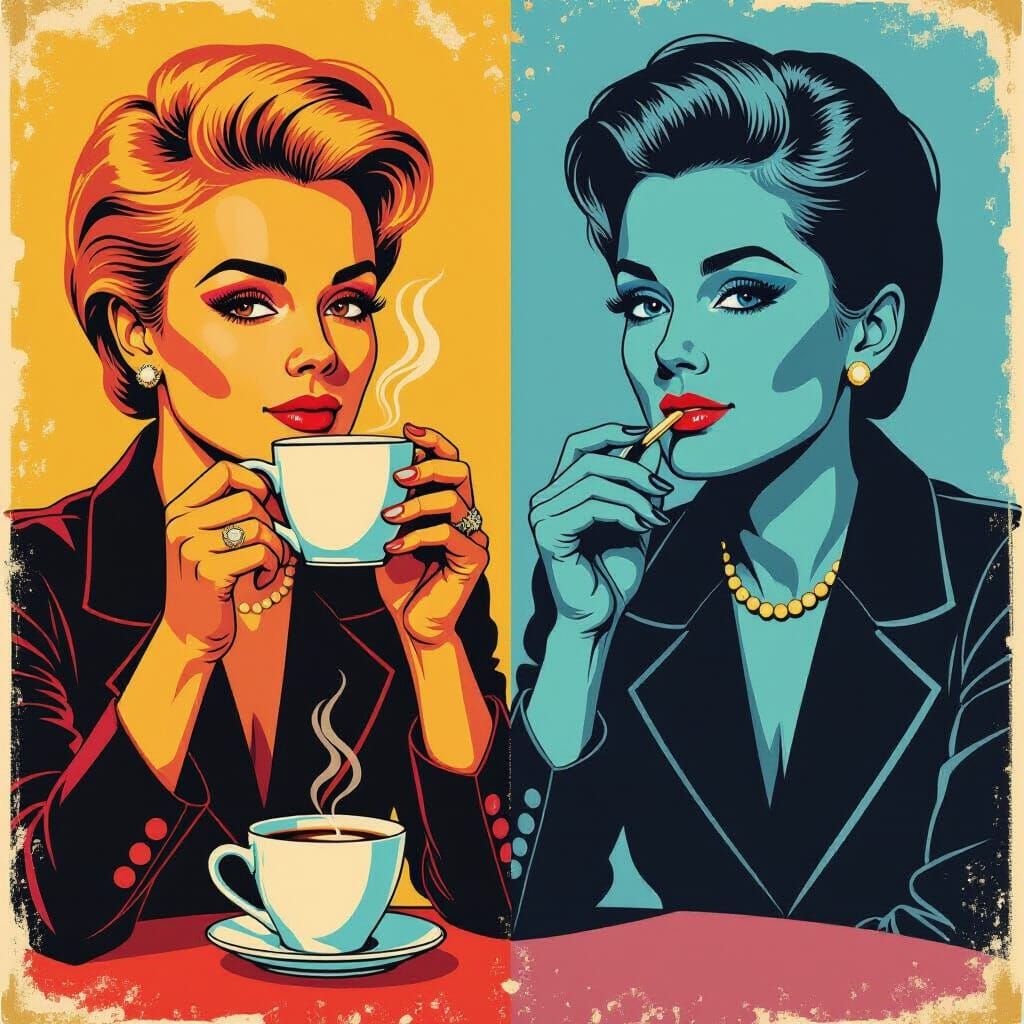 Edie Sedgwick Portrait in Warhol Pop Art Style