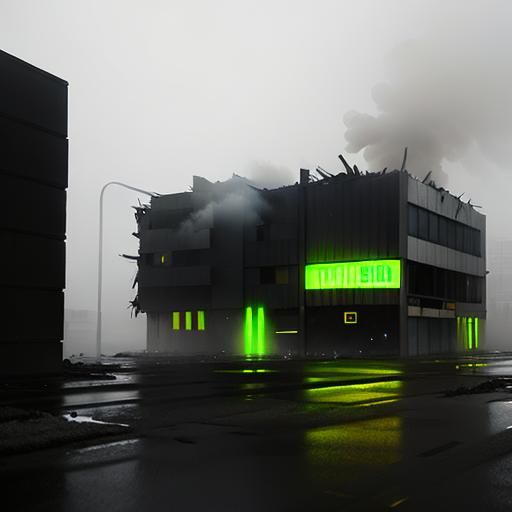 Intense Neon Light Illuminates Cyberpunk Cityscape