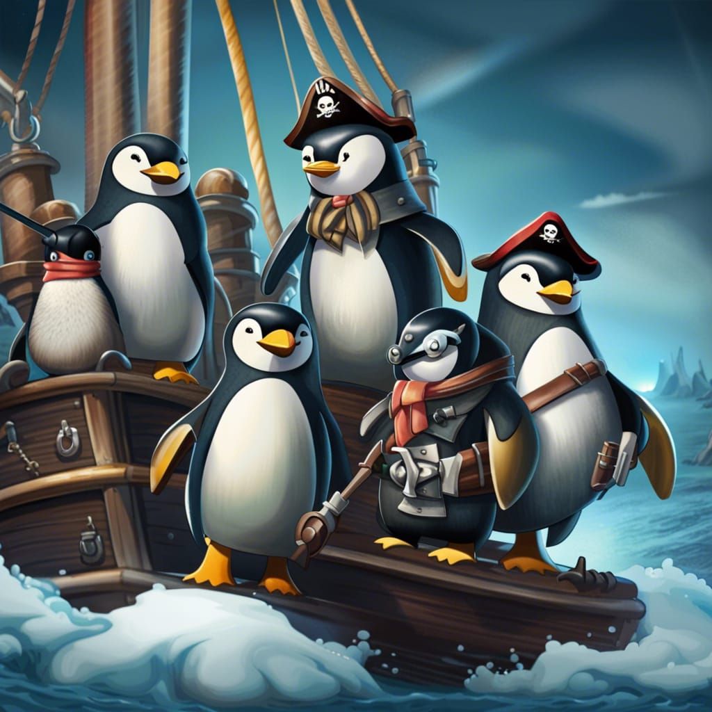 Penguins as Daring Pirates on Icy Seas