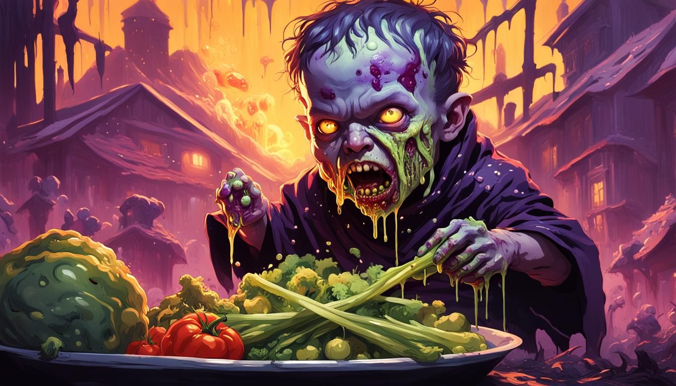 Zombie Vampire Baby Feast: Dark Fantasy Concept Art