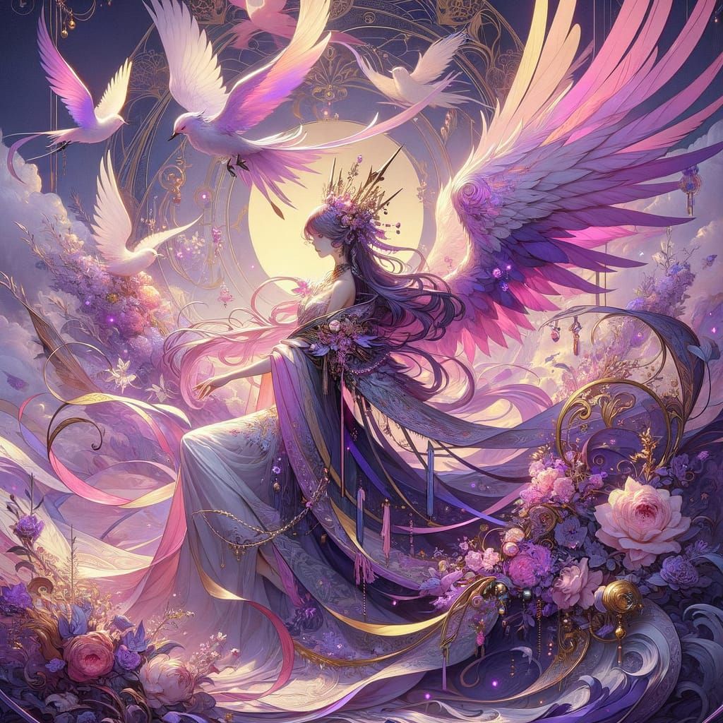 Profile Banner in Romantic Style with Violet and Pink Hues