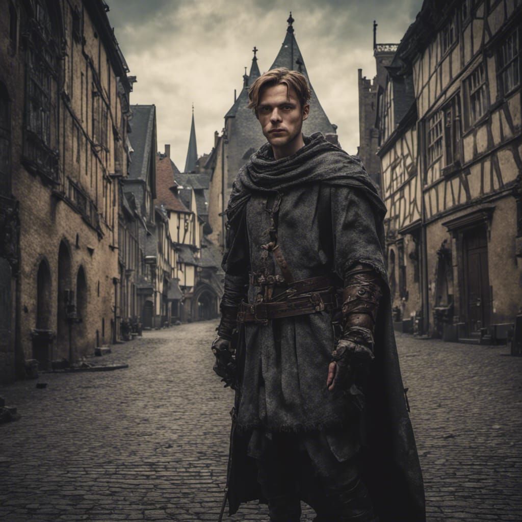 Dystopian Medieval City Arrival: Dark Fantasy Concept Art