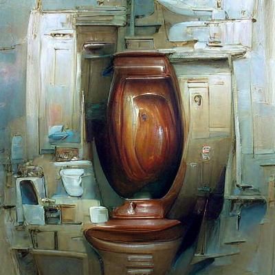 Toilet in Oil Painting Style