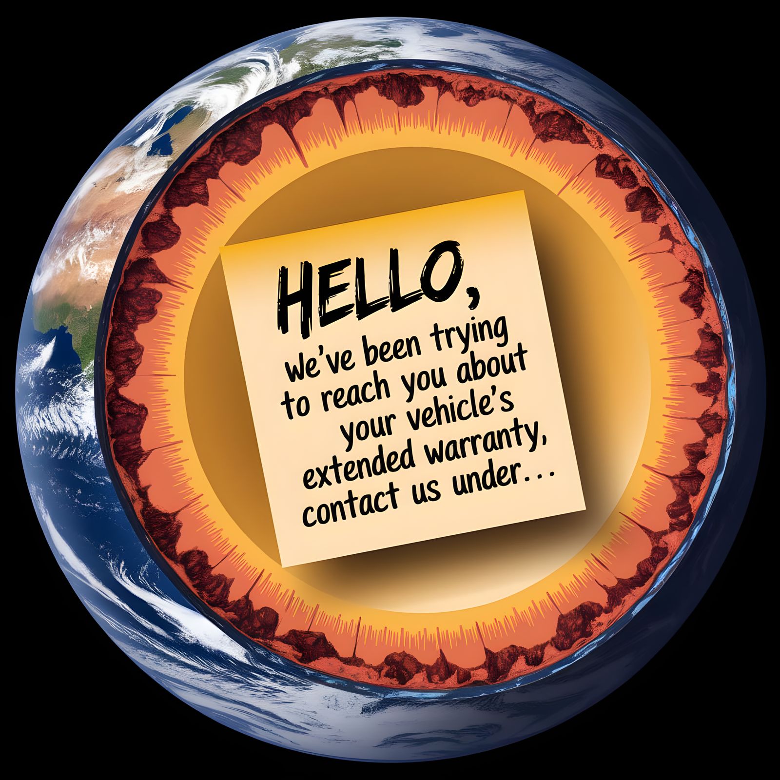 Earth's Core with Funny Extended Warranty Note
