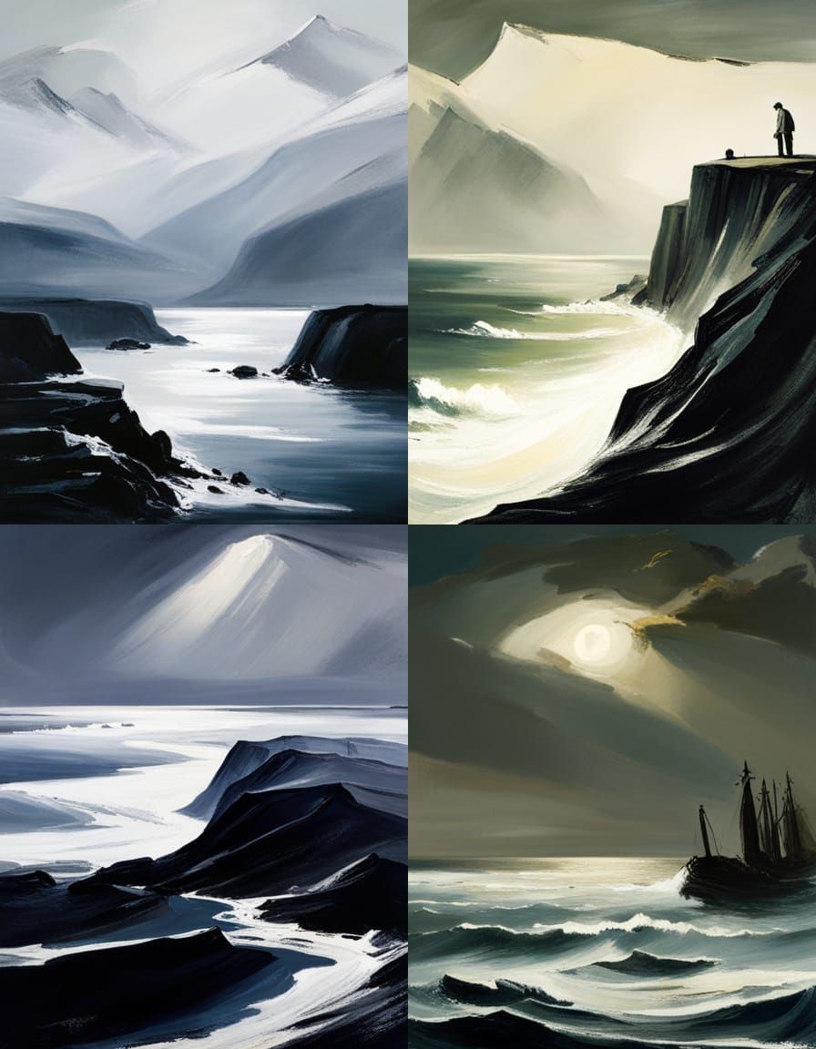 Dramatic Seascape in Romantic Style