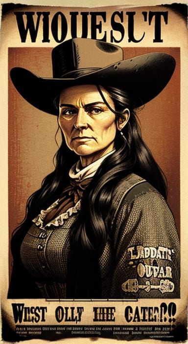 Old West Outlaw Lady Digital Vignette