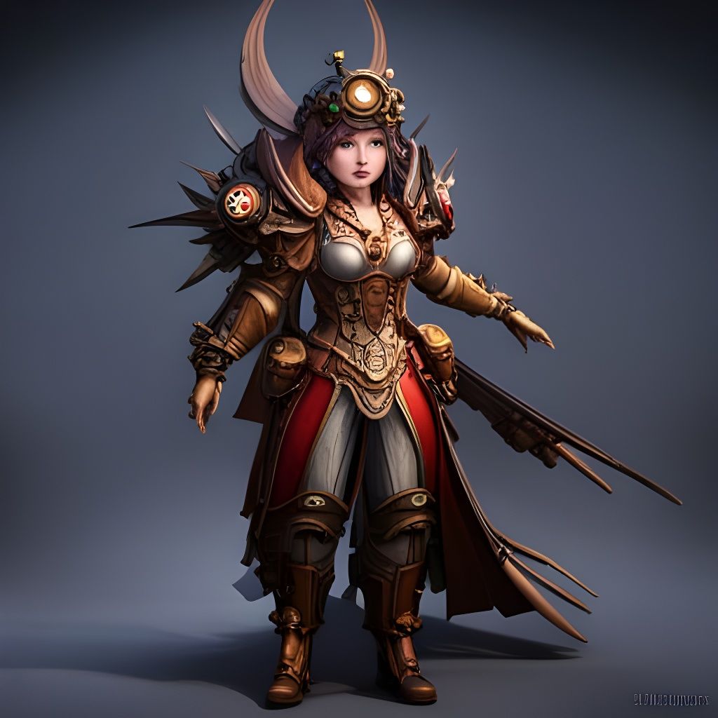 Steampunk Fairy in Intricate Armor Concept Art