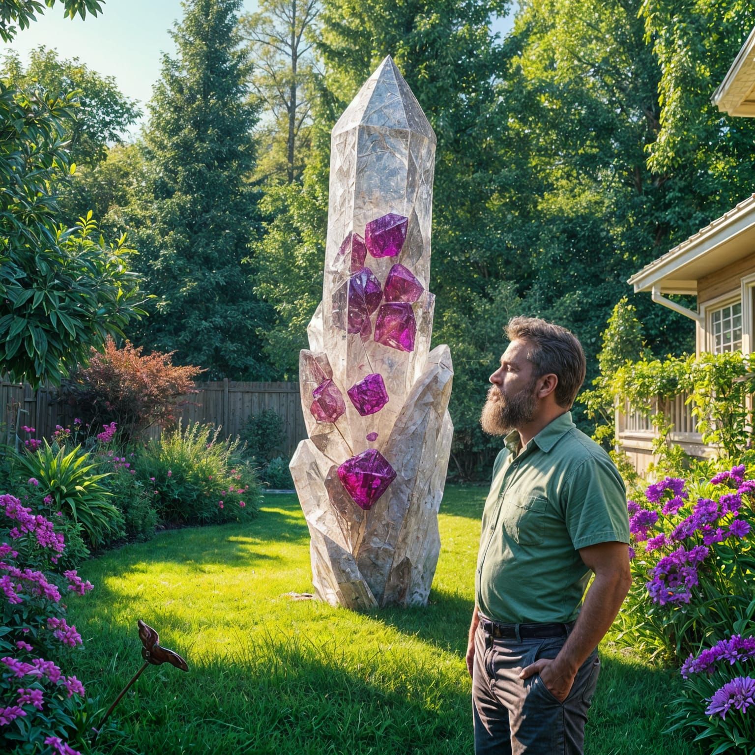 Mysterious Crystal Formation in a Backyard Landscape