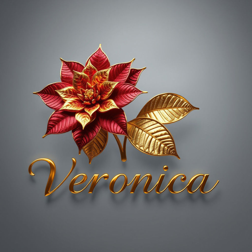 Golden Poinsettia with Red Petals