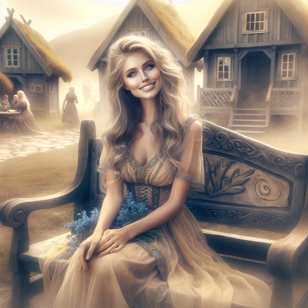 Norse Goddess of Forbidden Love in Whimsical Fantasy Art