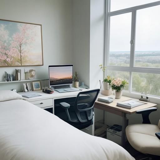 Remote Work in Pastel Colors with Watercolor Florals