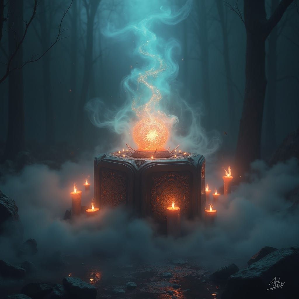 Mysterious Ancient Relic Radiates Ethereal Aura in Dreamscap...