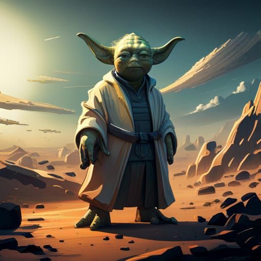 Futuristic Sci-Fi Yoda with Intricate Mech Details