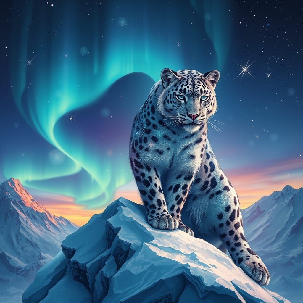 Galactic Snow Leopard on Twilight Peak