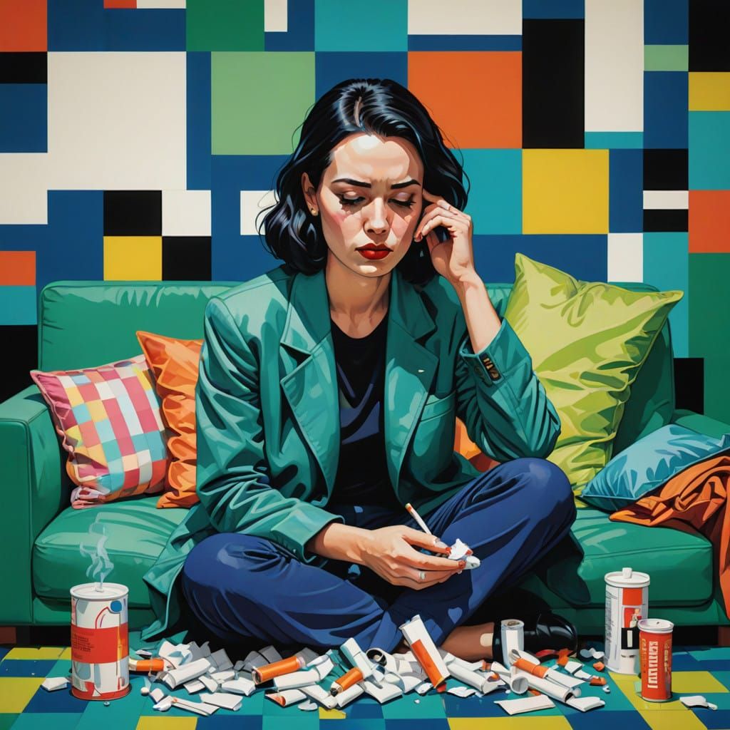 Vibrant Blues and Greens Woman