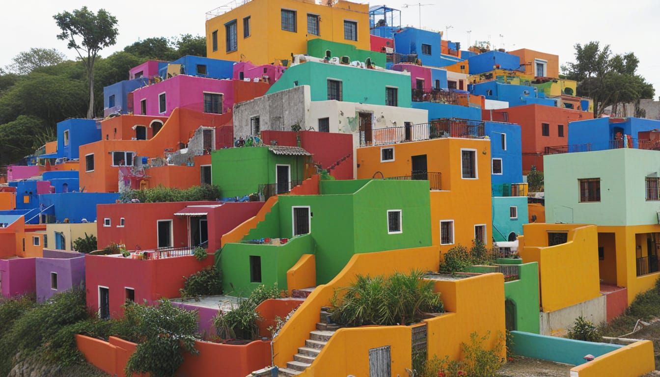 colorful houses Mexico