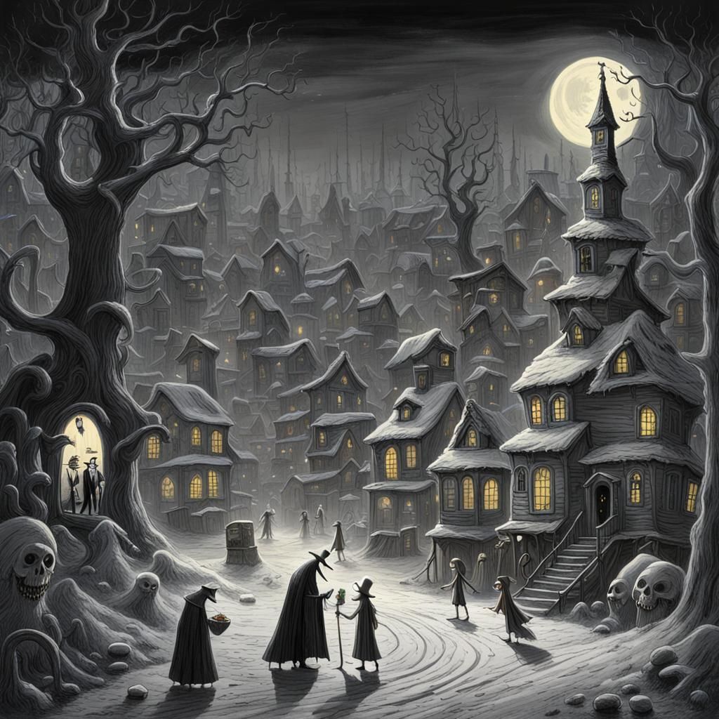 Beetlejuice in Nightmare Before Christmas Town