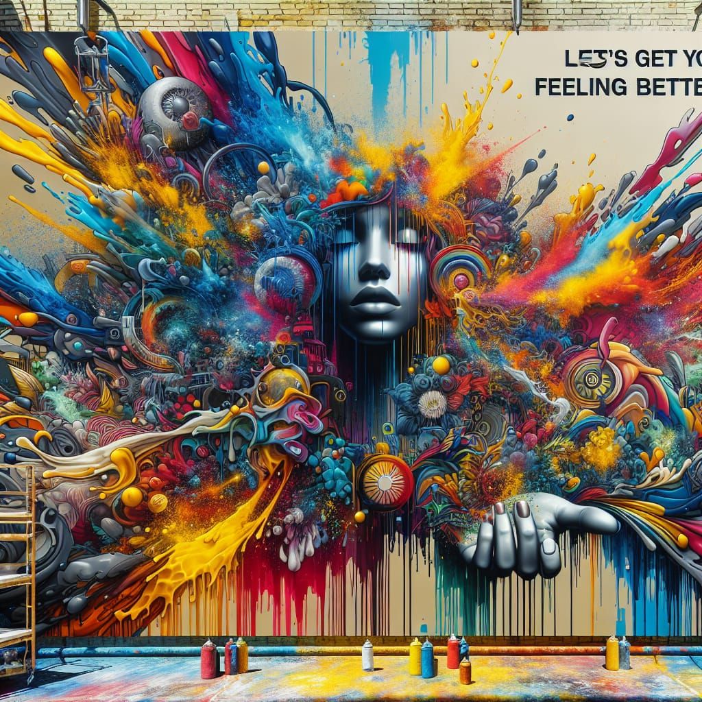 Rhodium Banner Graffiti Art: Feeling Better