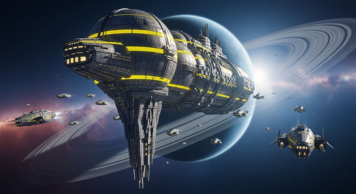 Dreadnought Leads Battle Fleet Through Solar System