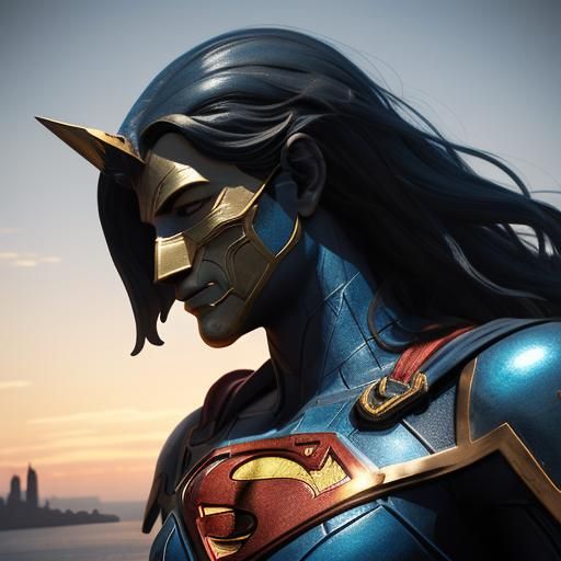 Superman Kisses Liberty in Cinematic Matte Painting