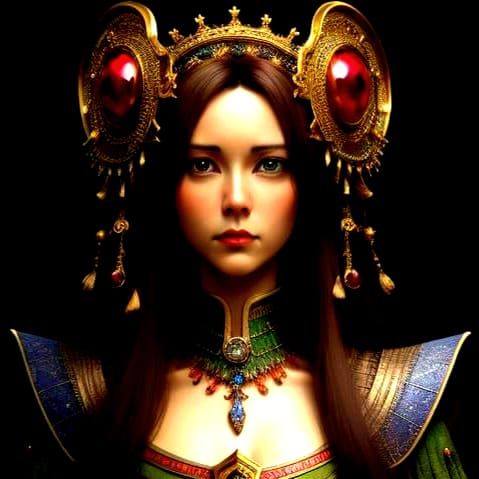 Fractal Celtic Hair Mosaic in Photorealistic Cloisonné Style